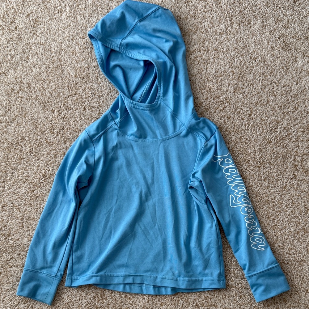 Patagonia Capilene Blue Hooded Long Sleeve Shirt